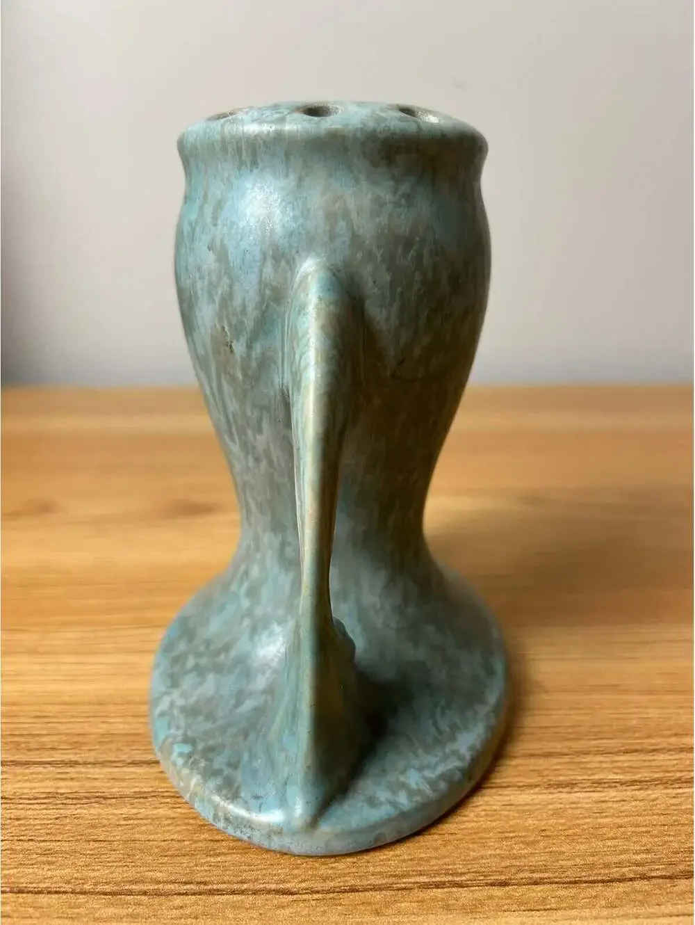 Roseville Tuscany Mottled Green 1927 Vintage Art Deco Pottery Flower Frog 66-5